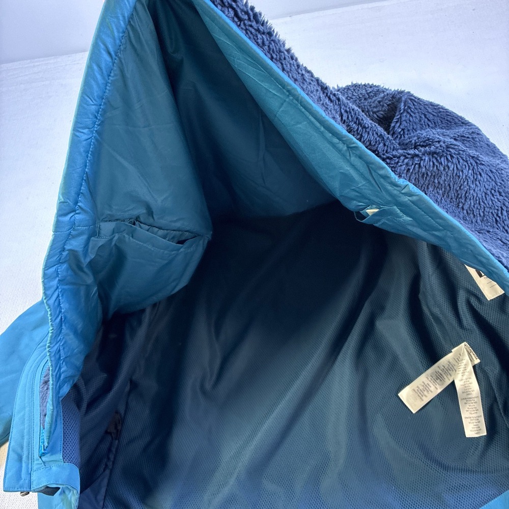 Patagonia Kids H2No Insulated Fleece Lined Waterproof Parka Jacket Blue Large 12 - Picture 7 of 16